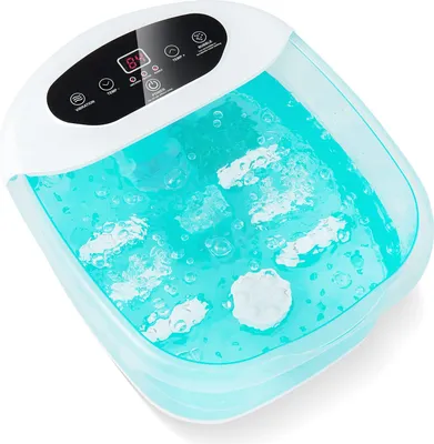 Produktbild von Fußmassagegeräte shiatsu, Fußsprudelbad mit Heizfunktion, Vibrations-Modus & Blasen-Funktion, Elektrische Fußbadewanne, Fußbad Massagegerät (Seeblau)