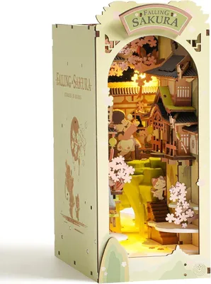 Obrázok produktu pre Rolife Book Nook Kit Bookends DIY Miniature House 3D Puzzle Drevená kniha Diorama - Vianočné darčeky k narodeninám