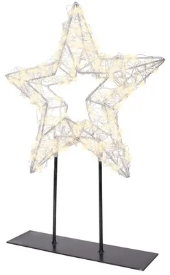 Productafbeelding van Warm wit 300 Micro-LED verlichte ster tafellamp wit zilver 28 x 37 cm Lumineo