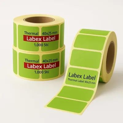 Zdjęcie produktu dla Etykiety termiczne, wymiar 40 x 25 mm, 1000 sztuk na rolkę