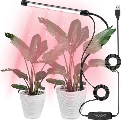Produktbild von LED Pflanzenlampe USB Grow Light Dimmbar Zimmerpflanzen Wachstumslampe Gewächshaus Pflanzenlicht mit Timer