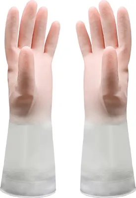 Produktbild von Spülhandschuhe, hautfreundlich, wiederverwendbare Küchenhandschuhe mit beflocktem Baumwollfutter, rutschfest