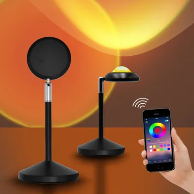 Productafbeelding van RGB zonsonderganglamp - Bluetooth - 16 miljoen - Kleur met timer - 180 graden - Muzieksynchronisatie - Selfie