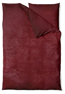 Produktbild von Winter Bettwäsche Teddy Plüsch 155x220 + 80x80 Bettbezug Cashmere Touch Nicki Uni / Wende Bordeaux