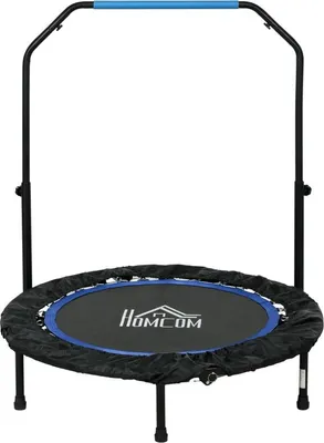 Image de Trampoline de fitness Fortuna Lai, pliable, poignée réglable, Ø102x123H cm, jusqu'à 100 kg, noir/bleu