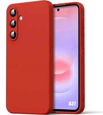Image de Coque pour Samsung Galaxy A37 5G, Protection Silicone Liquide Souple Slim Léger Anti-Rayures Rouge