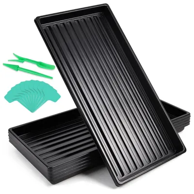 Immagine prodotto di Omgoods - Set di 5 vaschette di coltivazione riutilizzabili con etichette per piante, dimensioni 51 x 25 cm