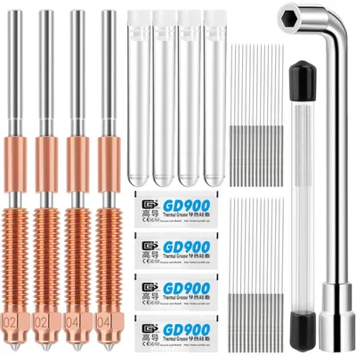 3D-Drucker Düsen Set 0,2+0,4 mm, 4 Stück, für Creality K1C u.a.