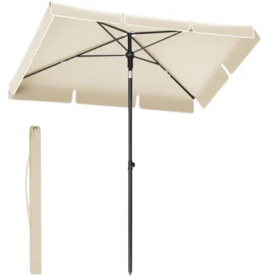Produktbild von Balkonschirm - Sonnenschirm 230 x 150 cm - UPF 50+ - 30° neigbar beidseitig - höhenverstellbar - mit Aufbewahrungstasche - ohne Ständer - Weiß