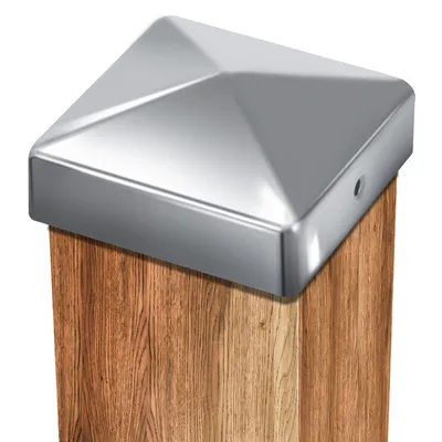Image de Jiubiaz 10x capuchon de poteau Pyramides Capuchons de clôture Robuste Argent 91mm