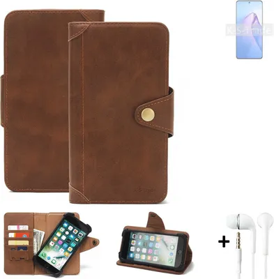 Produktbild von K-S-Trade Handyhülle Schutzhülle kompatibel mit Oppo Reno8 Pro Global  Walletcase Bookstyle Schutz Case Hülle Wallet Flipcase Cover PolyurethanBraun inkl.