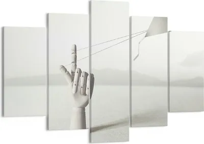 Produktbild von Bild auf Leinwand - Leinwandbild - 5 Teile - Modern Hand Drachen - 150x100cm - Wand Bild - Wanddeko - Wandbilder - Leinwanddruck - Bilder - Wanddekoration - Leinwand bilder - Wandbild - EA150x100-4697