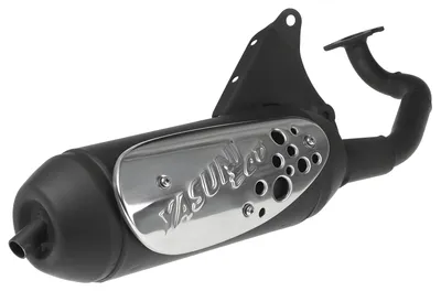 Zdjęcie produktu dla Układ wydechowy Yasuni Eco APO4 ze stali nierdzewnej, z homologacją ABE, przeznaczony do skuterów Yamaha Aerox 50 z katalizatorem, produkowanych od roku 2003