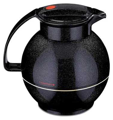 Produktbild von Isolierkanne 360 Sissy 1,0 l I Kugelkanne I langlebig I hochwertig I Glaseinsatz I Kaffeekanne I Teekanne I 24 Std heiß I 36 Std kalt I Sparkling Black