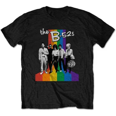 Produktbild von The B-52's Rainbow Stripes Black S T-Shirt