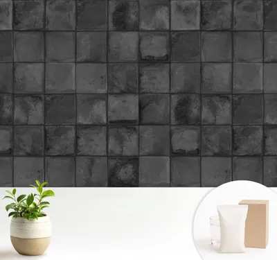 Zdjęcie produktu dla Fototapeta samoprzylepna – 104 x 70 cm – tapeta – tapeta ścienna – obrazy ścienne – folia samoprzylepna – folia dekoracyjna – folia tapetowa – ściana – dekoracja – salon – szare płytki