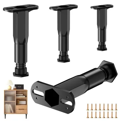 Produktbild von Set mit 4 verstellbaren Möbelbeinen, Höhe 15-27 cm