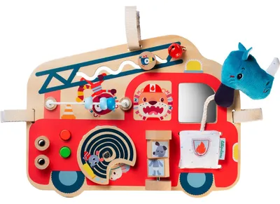 Produktbild von Lilliputiens Holz-Aktivitätenpanel Feuerwehrwagen sensorisches Spielzeug