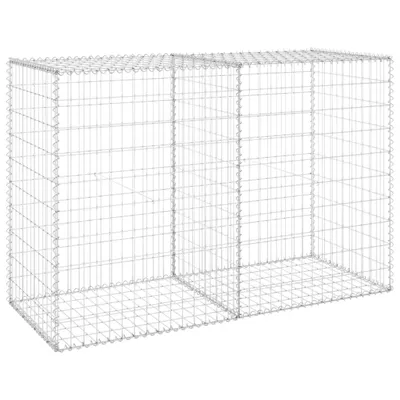 Produktbild von vidaXL Gabionenwand mit Abdeckung Verzinkter Stahl 150x60x100 cm