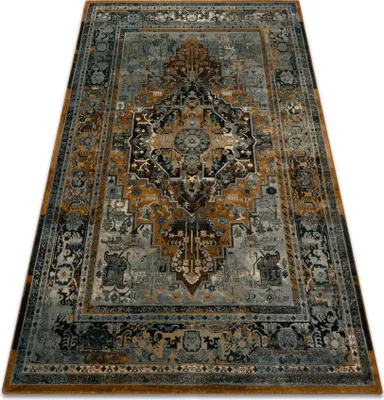 Produktbild von Wollteppich POLONIA ALHAMBRA Ornament, Rahmen cognac  Gelb 235x350 cm