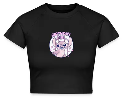 Produktbild von Lilo & Stitch Angel Birthday Girl Geburtstag Crop Top, XXL, Schwarz
