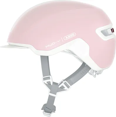 Immagine prodotto di ABUS Urban Helmet HUD-Y - con luce posteriore a LED magnetica e ricaricabile e chiusura magnetica - casco da bici cool per l'uso quotidiano - per uomini e donne - rosa puro, taglia S
