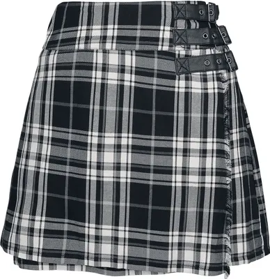 Produktbild von Black Premium by EMP Damen schwarz-grau kariertes kurzes Kilt XXL