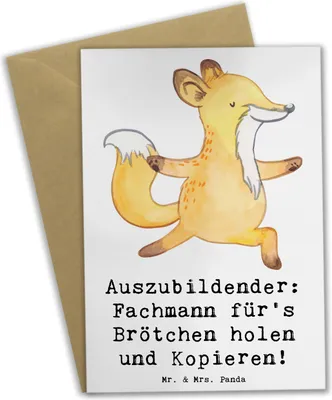 Produktbild von Mr. & Mrs. Panda Beileidskarte Auszubildender Profi - Weiß - Geschenk, Motivation, glückwunschkarten, Berufsliebe, Unterstützung, Grußkarte, personalisierte Geschenke