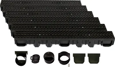 Produktbild von ScarMaxx B125 Entwässerungsrinne Set, Regenwasser Ablauf, Bauhöhe 115 mm - 6m