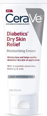 Produktbild von CeraVe Diabetiker Gesichts- und Körpercreme für intensive Feuchtigkeitspflege bei trockener Haut durch Diabetes, mit Ceramid und Urea, parfüm- und parabenfrei, 236ml