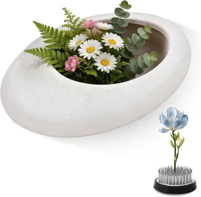 Obrázek produktu pro Ikebana váza, 14,5 x 11 x 4,5 cm, keramika, s kenzanem, vhodná do interiéru
