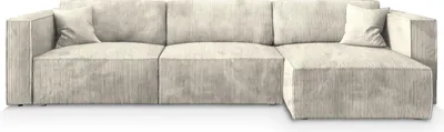 Produktbild von Masseno Ecksofa TOLMO P mit Schlaffunktion L-Form, Sofa mit Bettkasten, Wohnzimmersofa, Couch, Soffa, Bettsofa, Couchgarnitur- Creme, POSO 100