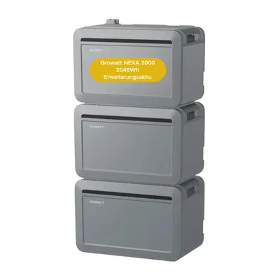 Produktbild von Powerness Balkonkraftwerk Speicher, Growatt 2048Wh NEXA 2000 Erweiterungsakku x3  für Growatt NEXA 2000/NOAH 2000 Balkonkraftwerk Speicher, (0% MwSt)
