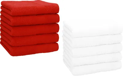 Produktbild von Betz 10 Stück Seiftücher 30x30 cm PREMIUM 100% Baumwolle  Farbe: rot und weiß