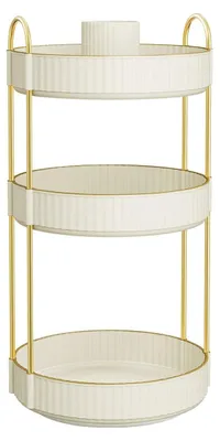 Immagine prodotto di Porta-oggetti a 3 ripiani, scaffale metallico, salvaspazio, bianco, 23 x 23 x 46 cm