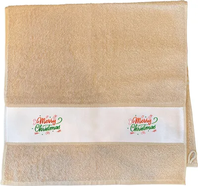 Produktbild von Huuraa Handtuch Merry Christmas Grün Rot 50x100cm Sand Baumwolle Handtuch Geschenkidee