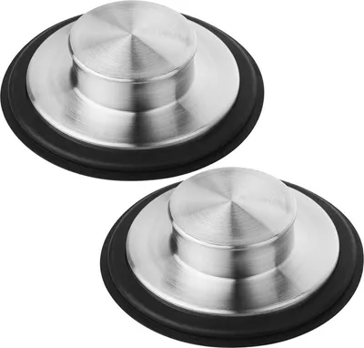 Produktbild von 2 Stück Abflussstopfen Stöpsel für Küchenspüle 8.5 cm Edelstahl Stopfen Waschbecken Küchen Müllentsorgungsstopfen