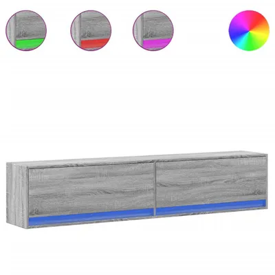 Produktbild von vidaXL TV-Wandschrank mit LED Grau Sonoma 180x31x38 cm