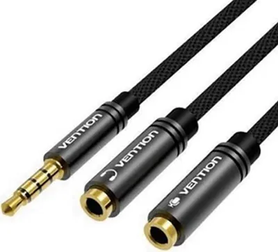 Produktbild von Vention BBWBY, 2 x 3.5mm, Buchse, 3.5mm, Stecker, 0,3 m, Schwarz