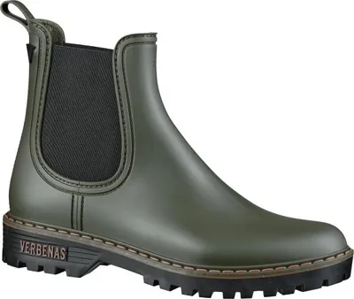 A single green boot is shown against a white background.