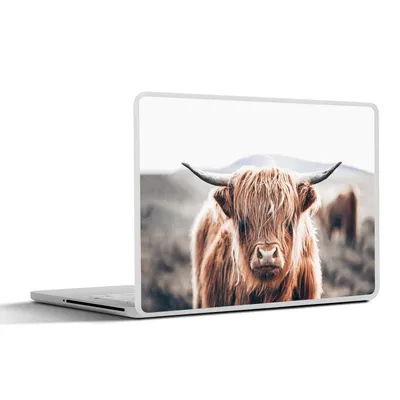 Produktbild von MuchoWow® Laptop Aufkleber Sticker Cover Schottischer Highlander - Berg - Hoorn 30x21 cm - Sticker für Laptop - Selbstklebend