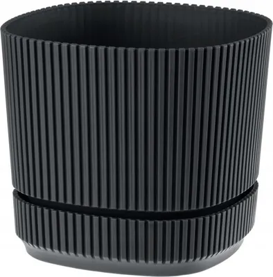 Immagine prodotto di Vaso da balcone Pera 3 antracite con sottovaso 16,6 cm