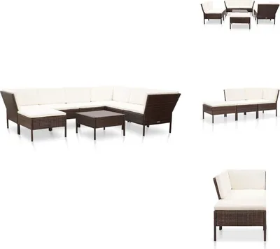 Produktbild von vidaXL 8-tlg. Garten-Lounge-Set mit Auflagen Poly Rattan Braun -  Gartenmöbel-Sets