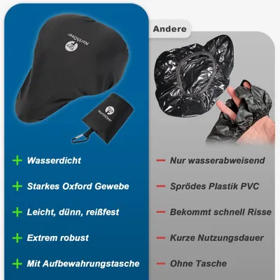 Productafbeelding van Waterdichte fietzadelsbeschermers, 2 stuks, met opbergzak, voor fietszadels