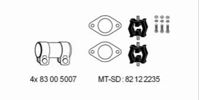Produktbild von Hjs Montagesatz, Abgasanlage  82 12 2235