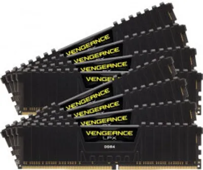 Zdjęcie produktu dla Corsair Vengeance LPX CMK256GX4M8A2666C16, 256 GB, 8 x 32 GB, DDR4, 2666 MHz, 288-pin DIMM