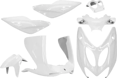 Produktbild von Zestaw owiewek TNT 7-częściowy do MBK Nitro Naked, Yamaha Aerox Cat 50 / 100 ccm rok 1999 - 2003, kolor: biały