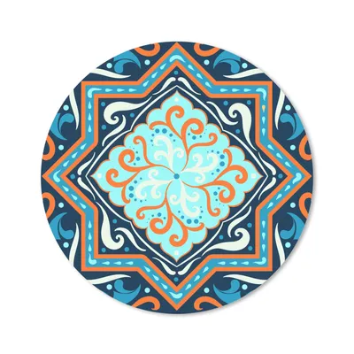 Produktbild von MuchoWow® Mauspad Mousepad Formen - Blau - Muster 30x30 cm - Mousepads - Maus Mat - Pad - Mausunterlage - Tischunterlage - Schreibtischmatten