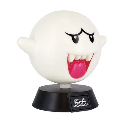 A 3D light shaped like a Boo character from Super Mario, displayed on a black base.
