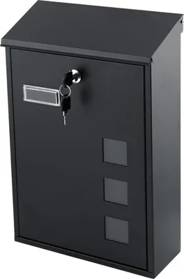 Produktbild von Briefkasten 39x25,5x12 cm schwarz HM-864